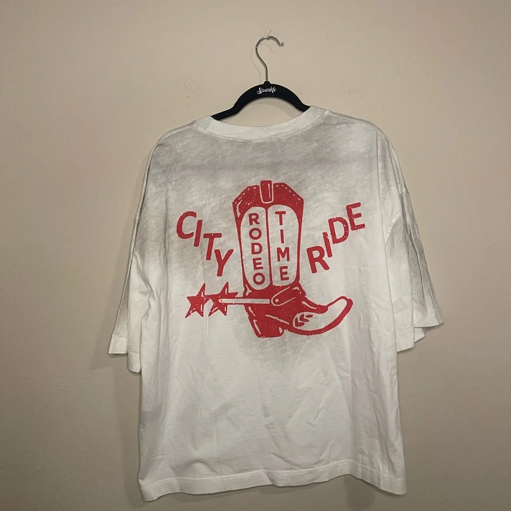 Zara x TwoJeys City Ride Cowboy Men' Cotton Crew Short Sleeve T Shirt - Picture 2 of 8